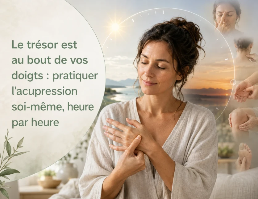 Le trésor est au bout de vos doigts : pratiquer l'acupression soi-même, heure par heure